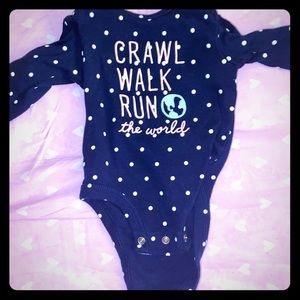 Crawl walk run long sleeve onsie